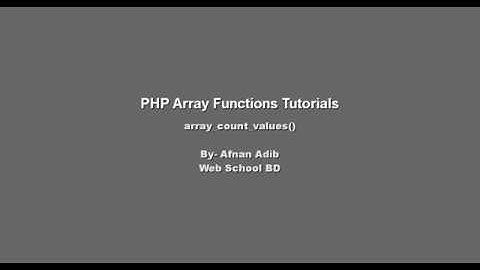 PHP Array Functions -05 (array_count_values())
