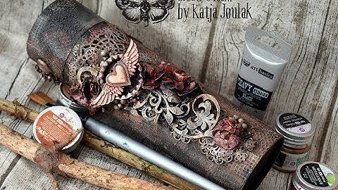 Giftbox,  Rustic, Rust Paste and Waxes Tutorial inspiration by Katja