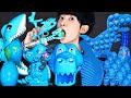 ASMR BLUE DINOSAUR PUSH POP RECIPE PARTY 직접 만든 블루 공룡 팝잇 젤리 먹방 DESSERTS CANDY MUKBANG EATING SOUNDS