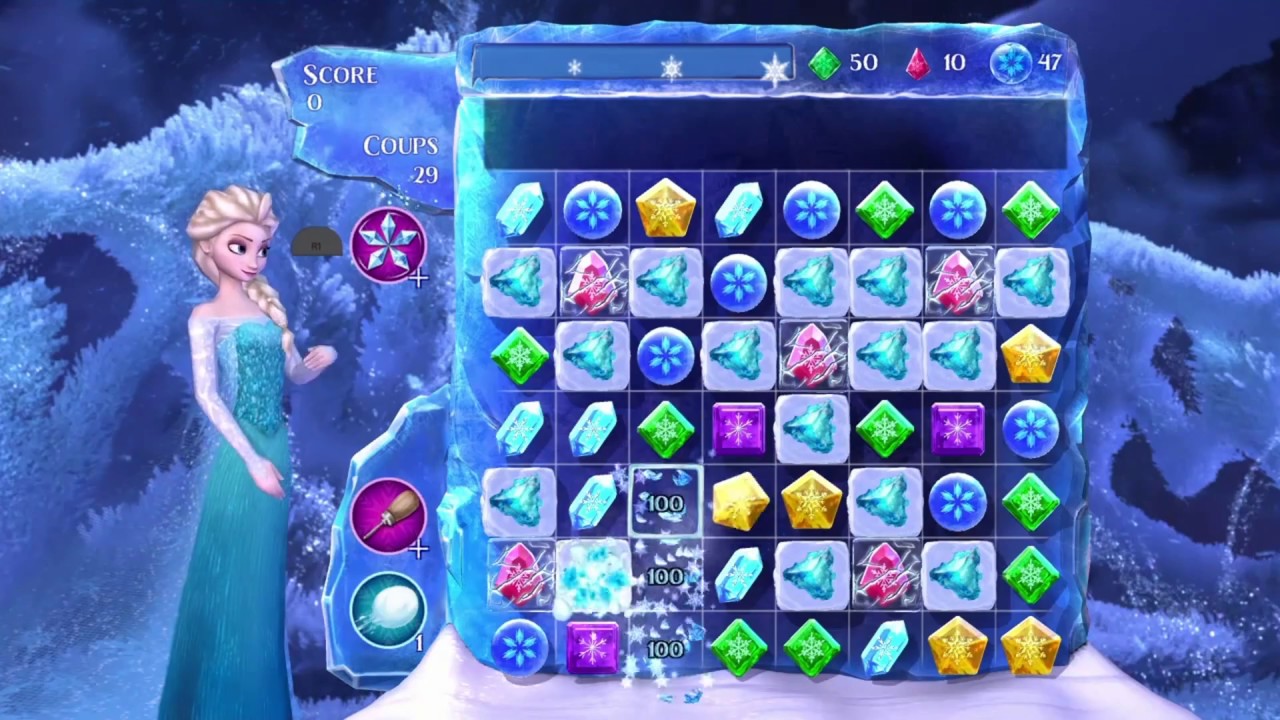 La reine des neiges Free Fall PS4 Puzzle Game - YouTube