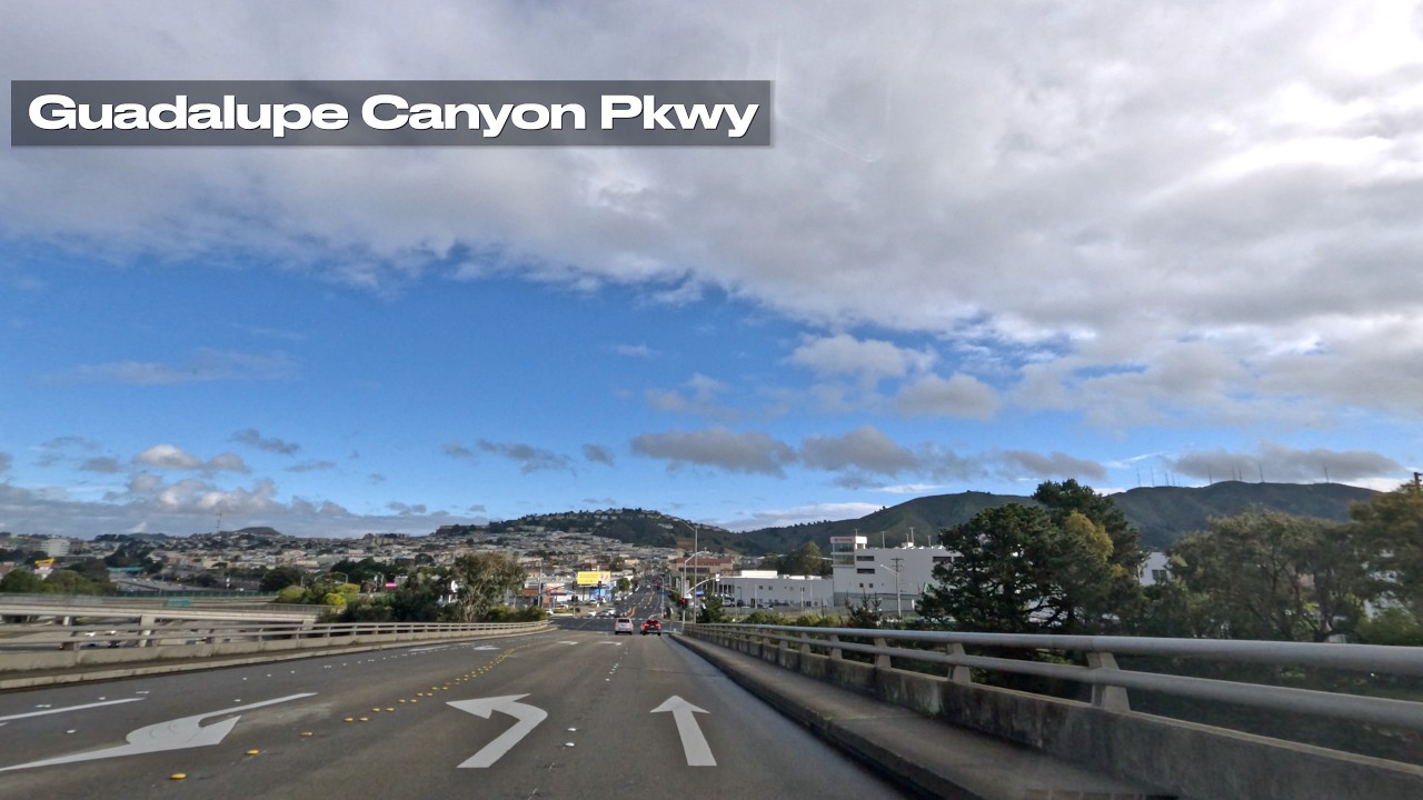 Daly City → Candlestick Point | Guadalupe Canyon Parkway — Real-Time Drive (No Music)