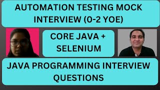 Testing Mock Interview| Java Mock Interview For Freshers