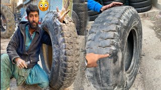 Amazing skill of Repairing a Hard Impact Sidewall Truck Tire  Repair a Broken tyre