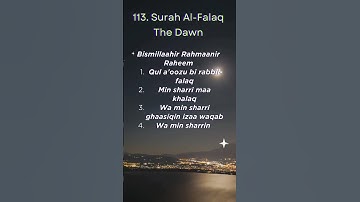 Thumbnail of #Quran 113. #Surah #Al-Falaq