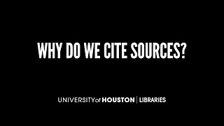 Why do we cite sources?