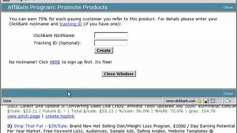 ClickBank Create a Hoplink