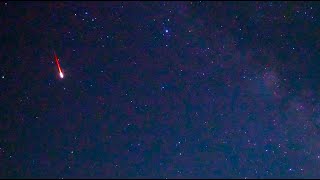 赤い火球と緑の流星 （SONYα7SⅢリアルタイム動画）