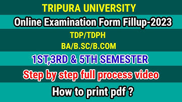 Online Examinations Form Fillup-2023 || B.A/B.SC/B.COM || 1st,3rd & 5th Semester || TDP/TDPH