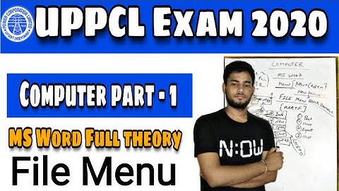 ||UPPCL TG-2 COMPUTER|| MS WORD- PART-2 (FILE MENU) ||UPPCL TECHNICIAN||👍#ARIF SIR