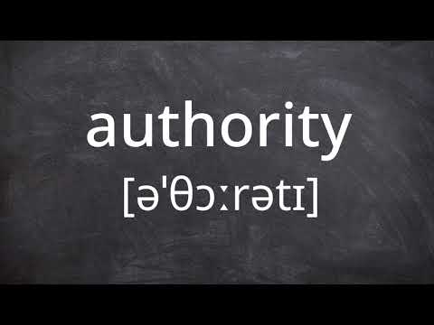 AUTHORITY   Pronunciation in American English
