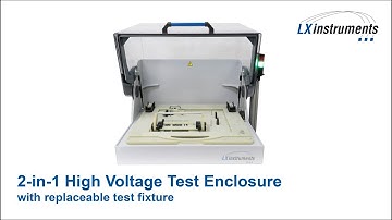 2-in-1 High voltage test enclosure with replaceable test fixture