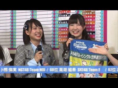 山田菜々美 本田仁美 チーム8 第10回AKB48総選挙2018直後