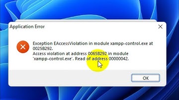 Access Violation xampp-control.exe Windows 11 (Solved)