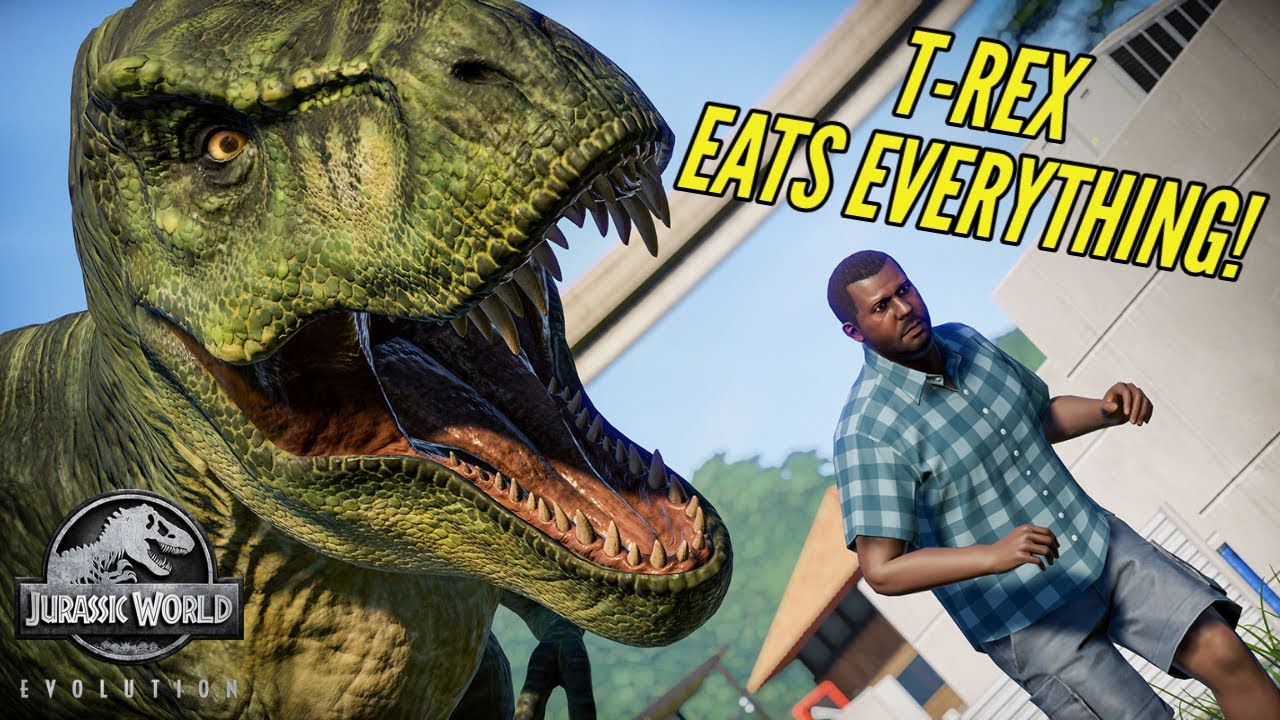 The TRex EATS EVERYTHING ! Jurassic World Evolution YouTube