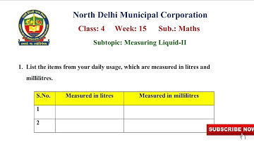 Class 4 Maths (Week15) Topic:  Measuring Liquid | Worksheet Solutions
