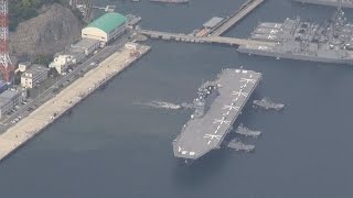 初の米艦防護、海自艦出港　安保法新任務、施行から１年