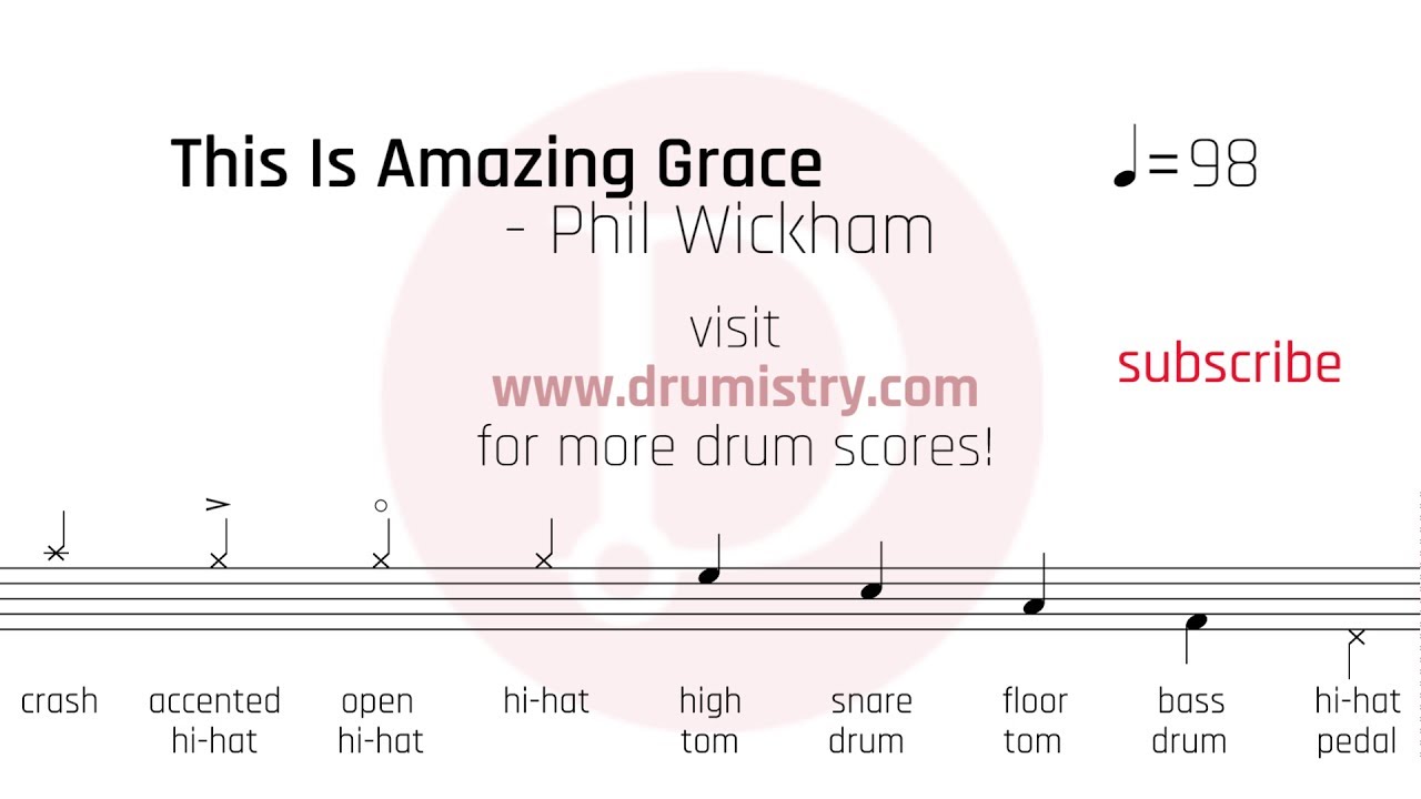 phil wickham this is amazing grace drum score youtube this is amazing grace music sheet