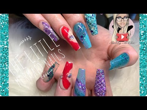 Ariel the little mermaid nails ~ Disney nails ~ mermaid nails 🧜🏻‍♀️💕