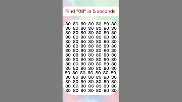 Only 1% Can Spot the Hidden "08" in 3 seconds! 🔍 | Brain Puzzle Challenge #shorts #puzzlegame
