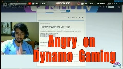 ScOut Angry on Dynamo and Emulator Players |Dynamo Gaming|