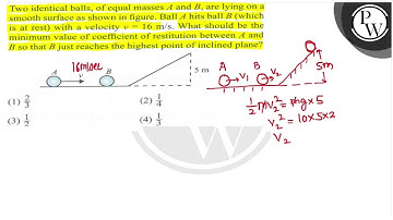 Two identical balls, of equal masses \( A \) and \( B \), are lying on a smooth surface as shown...