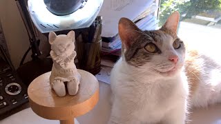 Sculpting an original kitten art doll figurine in paperclay, part three #cat #figurine #sculpting
