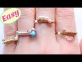 Dainty Wire Wrapped Rings With Beads - Stacking Rings
