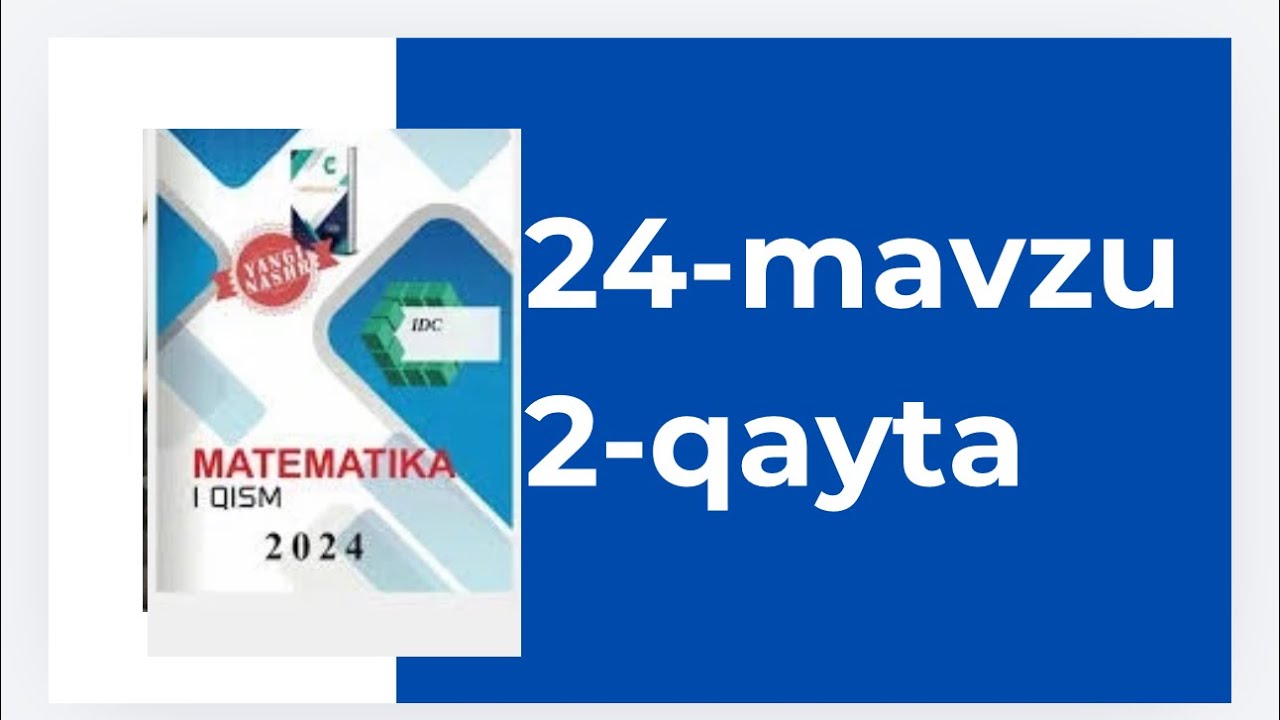 IDC 1-qism 24-mavzu Chiziqli Tengsizliklar