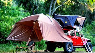 Camping and relaxing by the Creek with awning setup in California [ASMR] PART 1