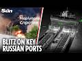 Ukraine launches barrage of strikes hitting Russian ships in key occupied ports