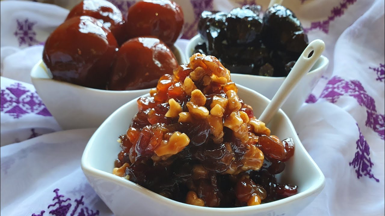 مربى الزبيب و الكركاع وصفة من قاع الخابية  مع وصفة المفرشخ باللوز 👌👌المطبخ المغربي الأصيل