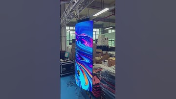AU-50 series flexible LED screen with hanging beams.