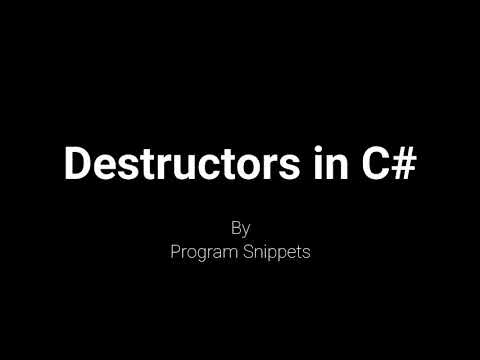 Destructors In C#