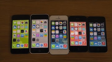 iPhone 5S vs. 5C vs. 5 vs. 4S vs. 4 iOS 7.0.4 Jailbroken - Benchmark Speed Performance Review