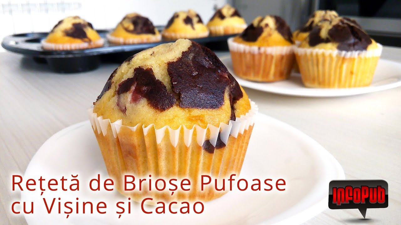 Sport Hvor fint London Fluffy Muffins Recipe with Sour Cherries and Cocoa - YouTube