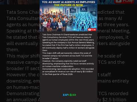 TCS will have as many AI agents as employees. #tcs #business #corporate #ai #trending