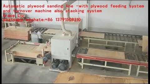 Automatic plywood sanding line -with plywood feeding , turnover stacking system