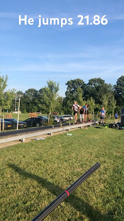 21.86 Germ almost jumped A record again 🤯 #fy #fierljeppen #sports #viralshorts