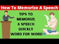 How To Memorize A Speech | 11 Tips To Memorize A Speech Quickly Word For Word