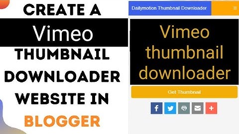 Create vimeo thumbnail downloader tool on blogger