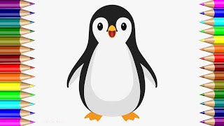 How to draw Penguin - рисование пингвина для детей - bolalar uchun pingvin rasmini chizish