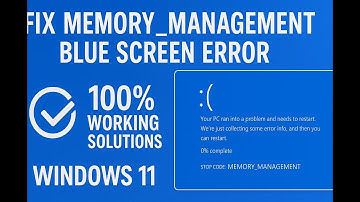 “Fix MEMORY MANAGEMENT Blue Screen Error in Windows 11 ,100% Working Solutions”