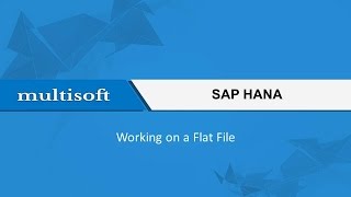 SAP HANA Working on a Flat File online training video