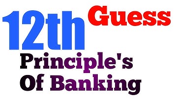 2nd Year Principal of Banking  | 12th Class Banking  Guess Paper