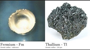 Fermium - Fm vs Thallium - Tl Comparing Element attributes Atoms