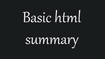 Basic html summary
