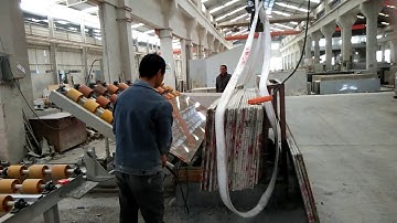 LXM-16 fully-automatic polishing machine for stone processing - slab unloading video