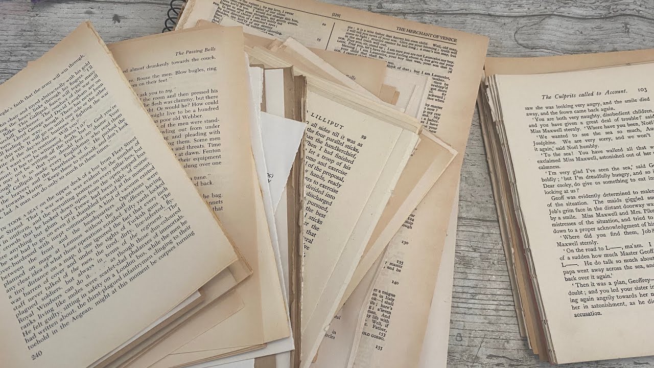 Using my stash of book pages to make some beautiful junk journal stash #junkjournalideas #ephemera
