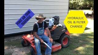 HOW TO CHANGE HYDRAULIC OIL & FILTERS ON A BAD BOY ZT ELITE ZERO TURN MOWER / HOW TO PURGE TRANSAXLE