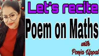 Mathematics Poem/ Poem on maths @letsmathswithpoojauppal
